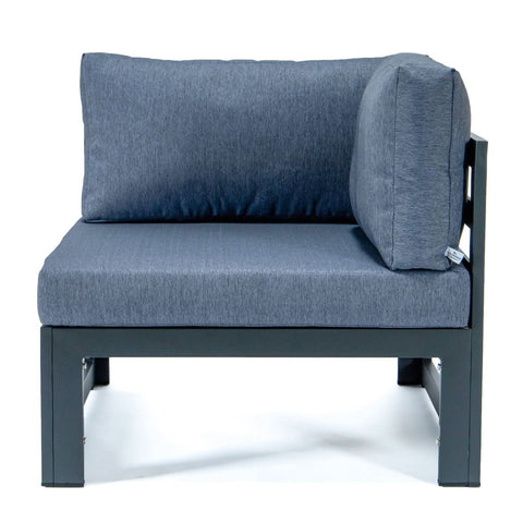 Chelsea 4-Piece Sectional Loveseat Set Black Aluminum with Cushions