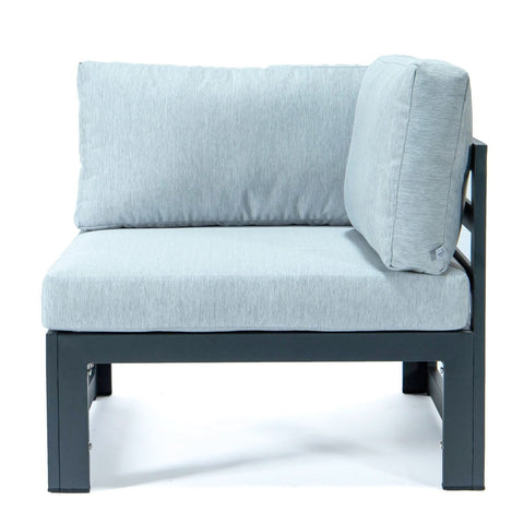 Chelsea 4-Piece Sectional Loveseat Set Black Aluminum with Cushions