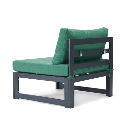 Chelsea 5-Piece Middle Patio Chairs and Coffee Table Set Black Aluminum With Cushions