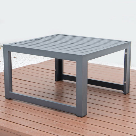 Chelsea 5-Piece Middle Patio Chairs and Coffee Table Set Black Aluminum With Cushions