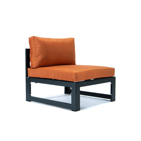 Chelsea 5-Piece Middle Patio Chairs and Coffee Table Set Black Aluminum With Cushions