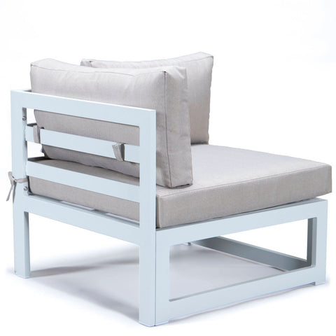Chelsea 6-Piece Patio Sectional In White Aluminum With Cushions