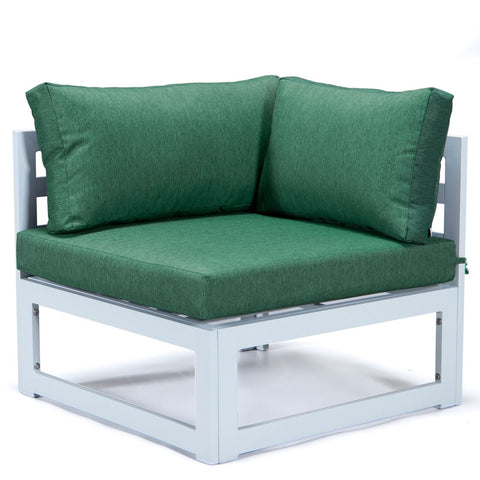 Chelsea 6-Piece Patio Sectional In White Aluminum With Cushions