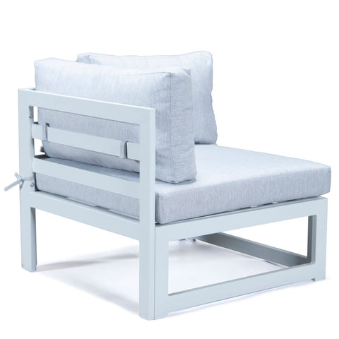 Chelsea 6-Piece Patio Sectional In White Aluminum With Cushions