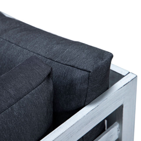 Chelsea 6-Piece Patio Sectional In Weathered Grey Aluminum With Cushions