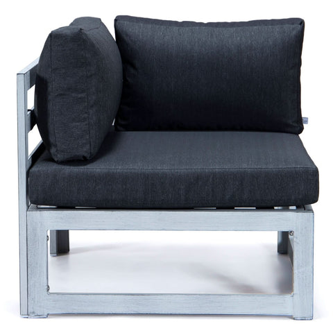 Chelsea 6-Piece Patio Sectional In Weathered Grey Aluminum With Cushions