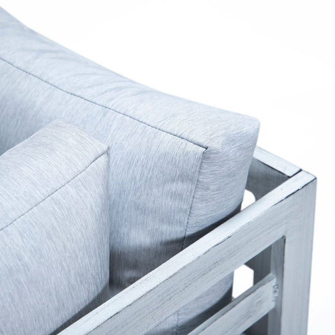 Chelsea 6-Piece Patio Sectional In Weathered Grey Aluminum With Cushions