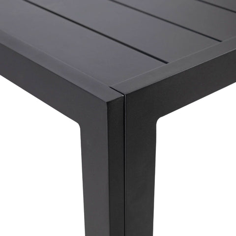 Chelsea Mid-Century Modern 63" & 87" Rectangular Outdoor Dining Table, Black Aluminum