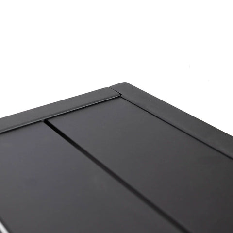 Chelsea Mid-Century Modern 63" & 87" Rectangular Outdoor Dining Table, Black Aluminum