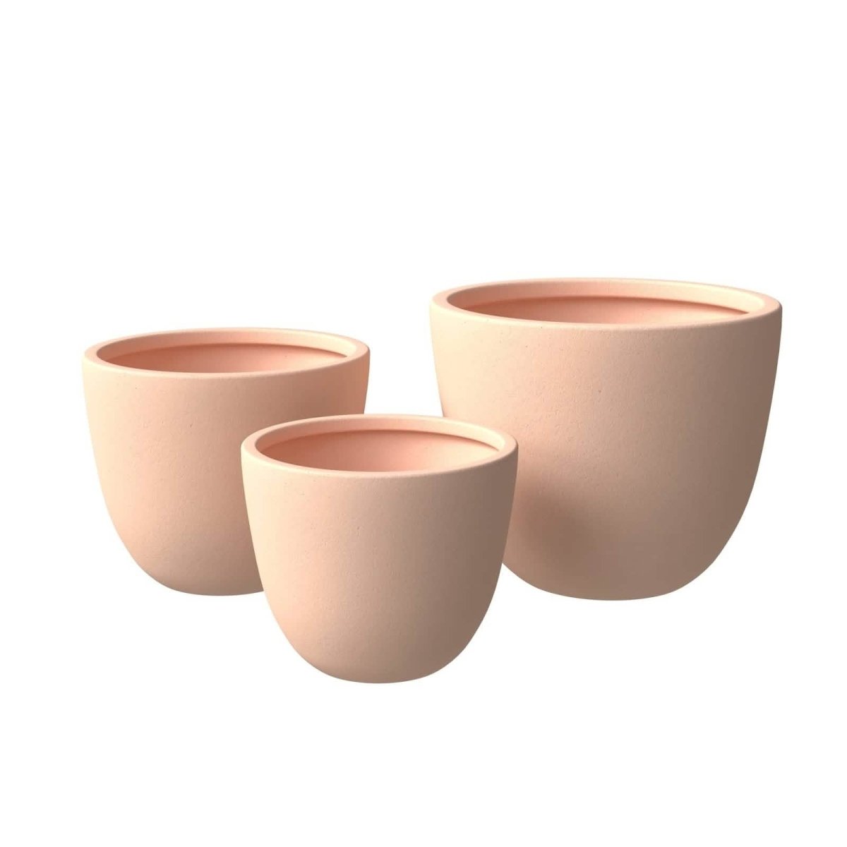 Dahlia 3 - Piece Fiberstone and MGO Clay Planter Set, Mid - Century Modern Round Planter Pot for Indoor and Outdoor Home