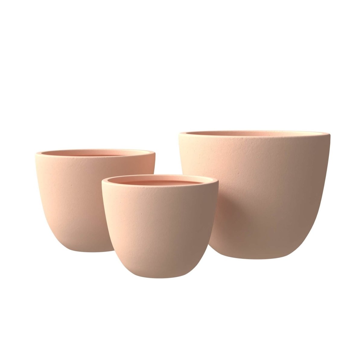 Dahlia 3 - Piece Fiberstone and MGO Clay Planter Set, Mid - Century Modern Round Planter Pot for Indoor and Outdoor Home