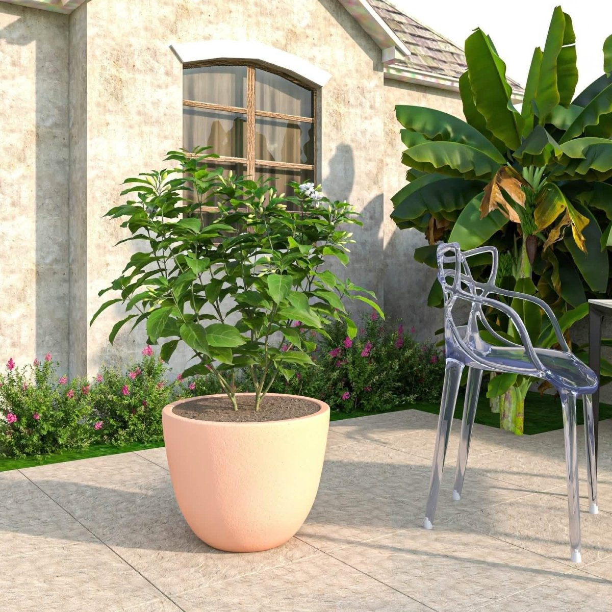 Dahlia Modern Fiberstone and MgO Clay Planter Pot for Indoor and Outdoor