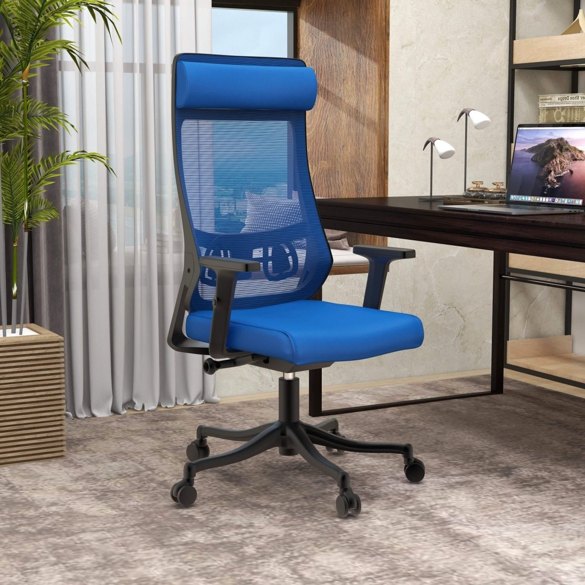 Dale Adjustable Upholstered Office Chair with Mesh Back