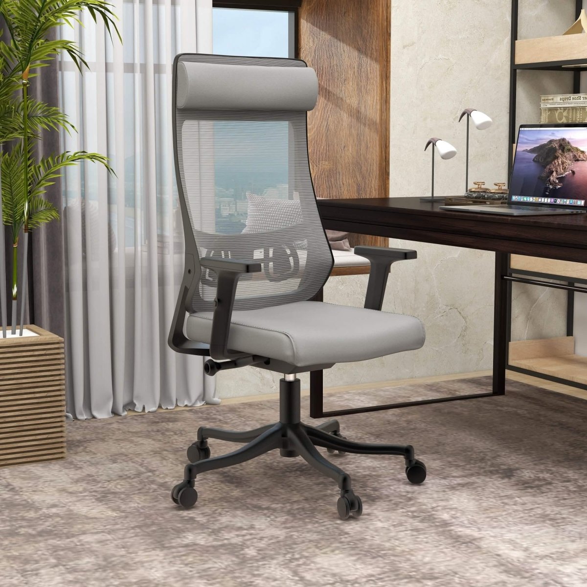 Dale Adjustable Upholstered Office Chair with Mesh Back