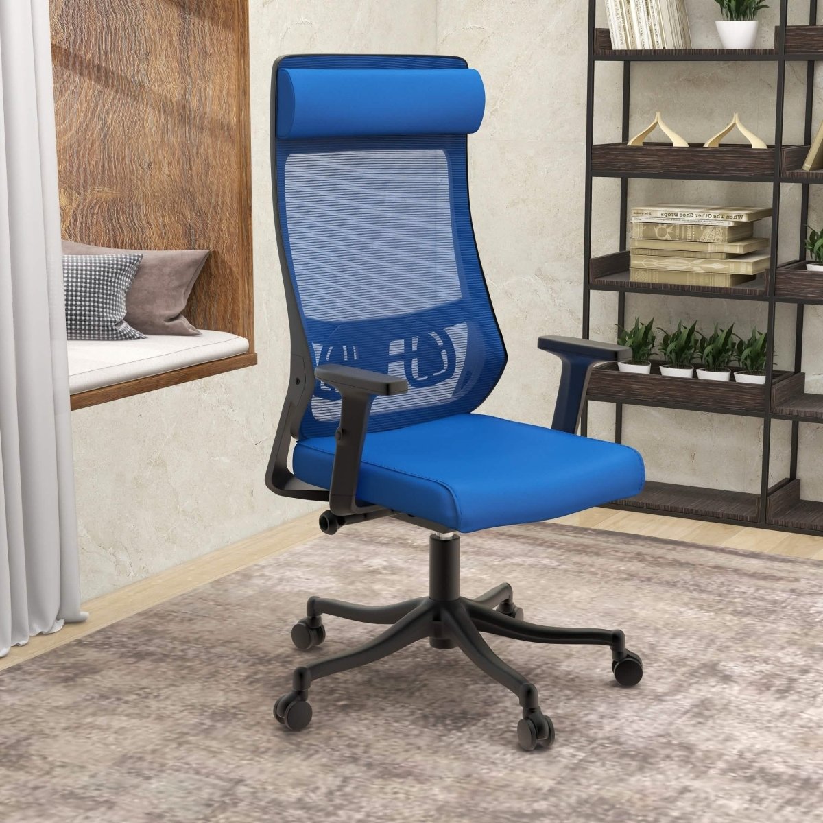 Dale Adjustable Upholstered Office Chair with Mesh Back