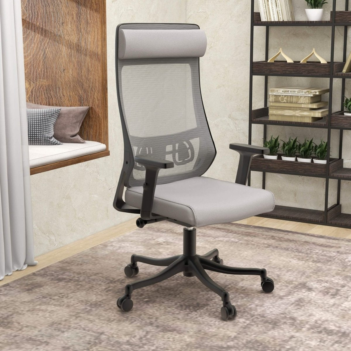 Dale Adjustable Upholstered Office Chair with Mesh Back