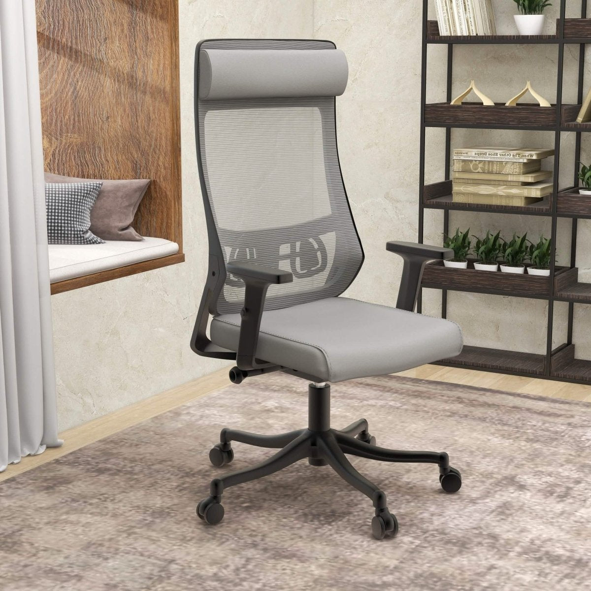 Dale Adjustable Upholstered Office Chair with Mesh Back