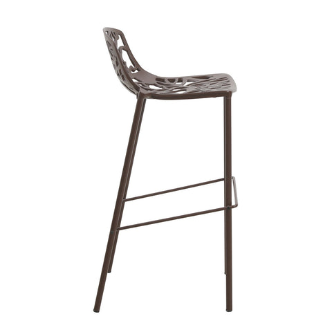 Devon Modern Aluminum Outdoor Bar Stool with Powder Coated Frame and Footrest