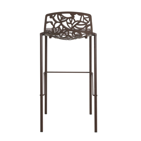 Devon Modern Aluminum Outdoor Bar Stool with Powder Coated Frame and Footrest