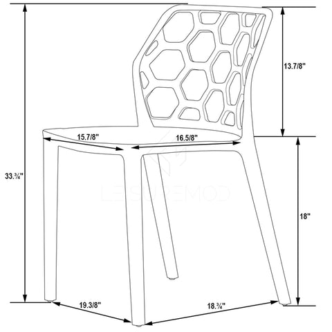 Dynamic Modern Honeycomb Design Dining Side Chair