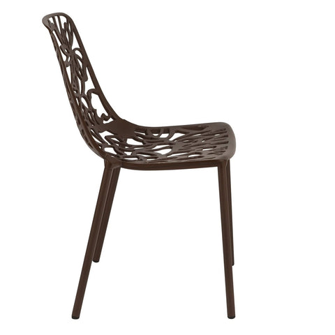 Devon Aluminum Outdoor Dining Armchairs with Flower Design