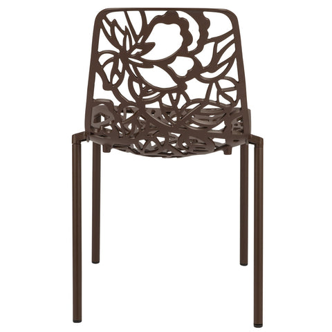 Devon Aluminum Outdoor Dining Armchairs with Flower Design