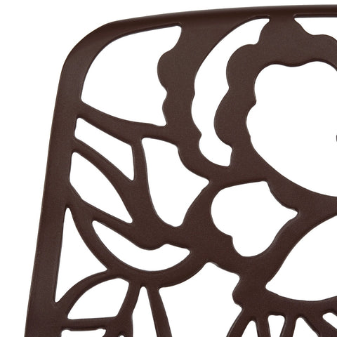 Devon Aluminum Outdoor Dining Armchairs with Flower Design