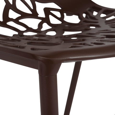Devon Aluminum Outdoor Dining Armchairs with Flower Design
