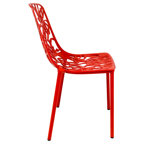 Devon Aluminum Outdoor Dining Armchairs with Flower Design