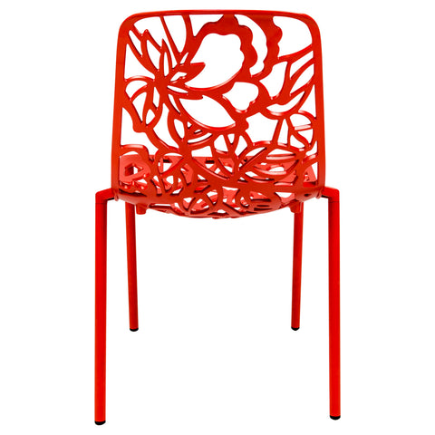 Devon Aluminum Outdoor Dining Armchairs with Flower Design