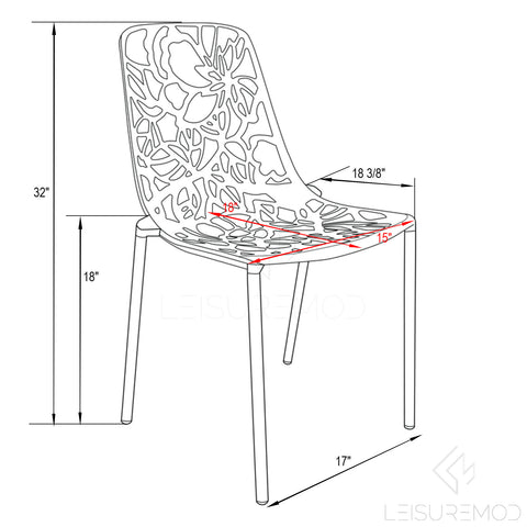 Devon Aluminum Outdoor Dining Armchairs with Flower Design
