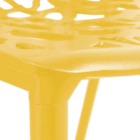 Devon Stackable Aluminum Outdoor Dining Chairs with Flower Design