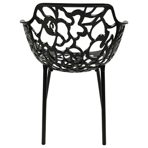 Devon Aluminum Outdoor Dining Armchairs with Flower Design