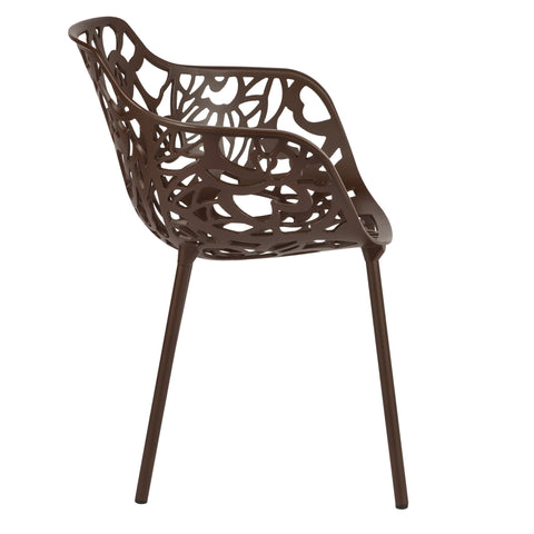 Devon Aluminum Outdoor Dining Armchairs with Flower Design
