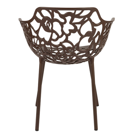 Devon Aluminum Outdoor Dining Armchairs with Flower Design