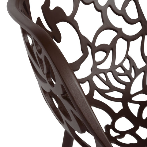 Devon Aluminum Outdoor Dining Armchairs with Flower Design