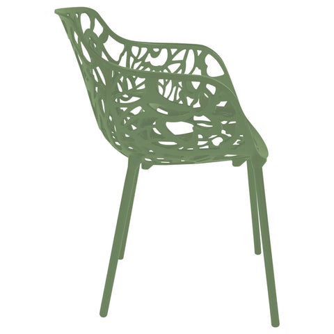 Devon Aluminum Outdoor Dining Armchairs with Flower Design