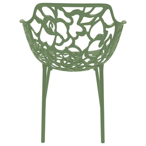 Devon Aluminum Outdoor Dining Armchairs with Flower Design