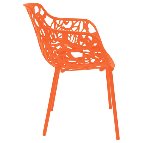 Devon Aluminum Outdoor Dining Armchairs with Flower Design