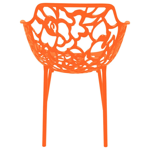Devon Aluminum Outdoor Dining Armchairs with Flower Design
