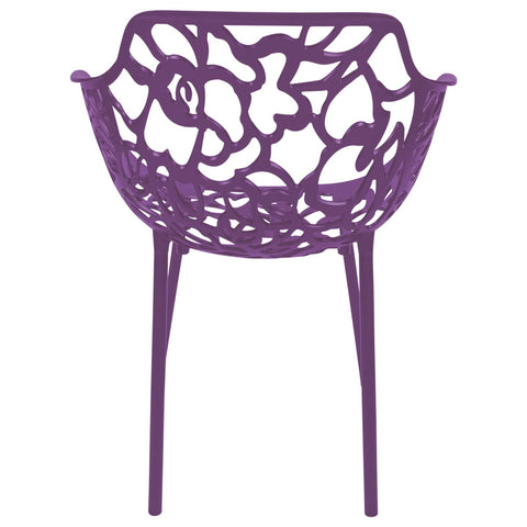 Devon Aluminum Outdoor Dining Armchairs with Flower Design