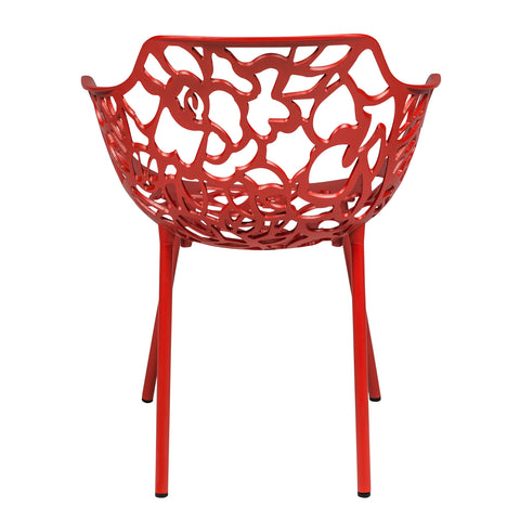 Devon Aluminum Outdoor Dining Armchairs with Flower Design