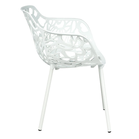 Devon Aluminum Outdoor Dining Armchairs with Flower Design