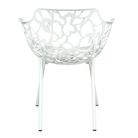 Devon Aluminum Outdoor Dining Armchairs with Flower Design
