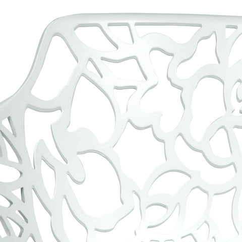 Devon Aluminum Outdoor Dining Armchairs with Flower Design