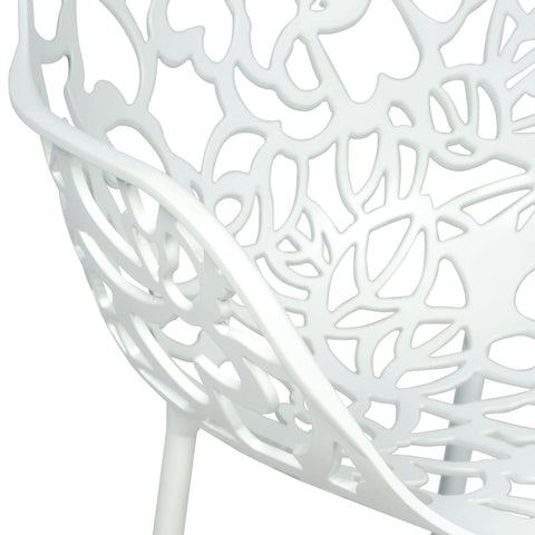 Devon Aluminum Outdoor Dining Armchairs with Flower Design