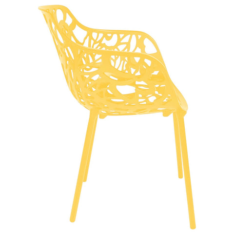 Devon Aluminum Outdoor Dining Armchairs with Flower Design