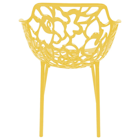 Devon Aluminum Outdoor Dining Armchairs with Flower Design