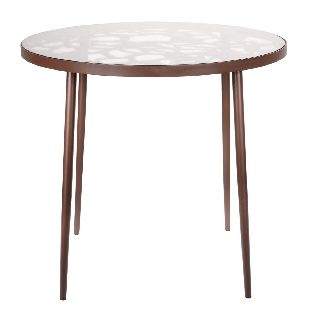 Devon 5 - Piece Patio Dining Set: Aluminum Table with Glass Top & 4 Stackable Flower Chairs