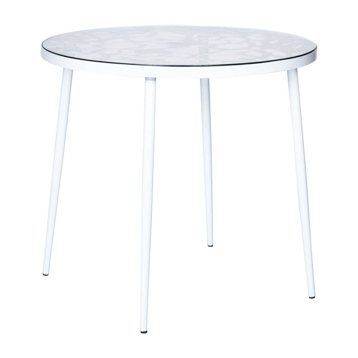 Devon 5 - Piece Patio Dining Set: Aluminum Table with Glass Top & 4 Stackable Flower Chairs
